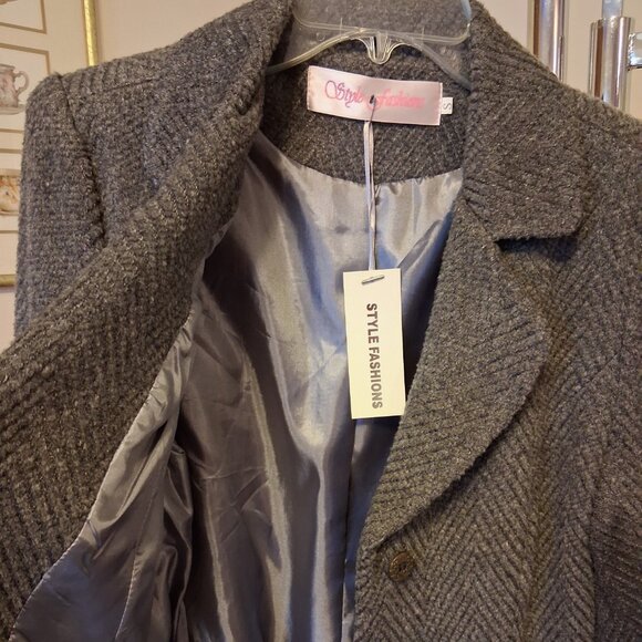 NWT Comfy Lined Gray Blazer Jacket Spring Fall Winter Jackets Tag Size S - Picture 9 of 10